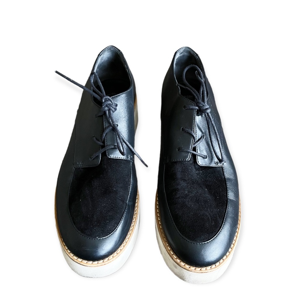 Vince Black Zina Leather & Suede Platform Loafers